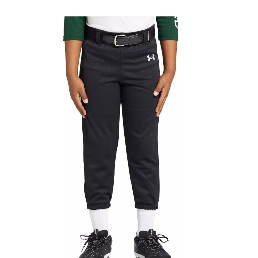 3 Pairs Sz YS Under Armour Kids Black Athletic Pants